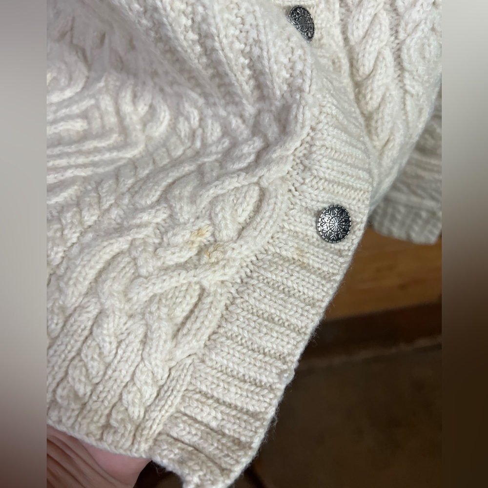 Ralph Lauren Ivory Cable Knit Cardigan - Picture 14 of 14